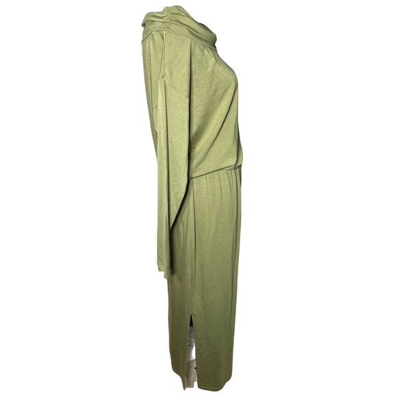 New DKNY column pure long sleeve dress in olive green retail $119 - Picture 2 of 5
